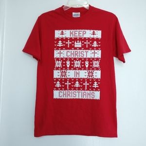 Christmas Theme Red Short Sleeve
